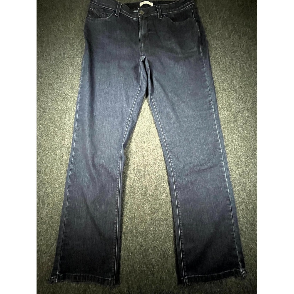 Lee Jeans Women's 16 Medium Blue Denim Dark Wash Perfect Straight Leg Streetwear